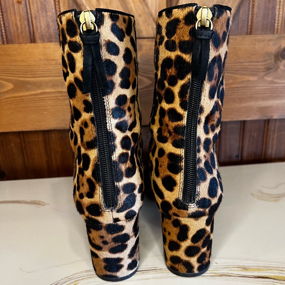 J Crew Sadie Womens Brown Ankle Boot Leopard Print Calf Hair Women’s Size 9 - Picture 6 of 9